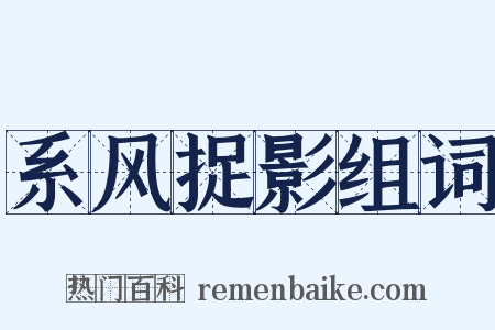 系风捉影组词是什么意思的图片